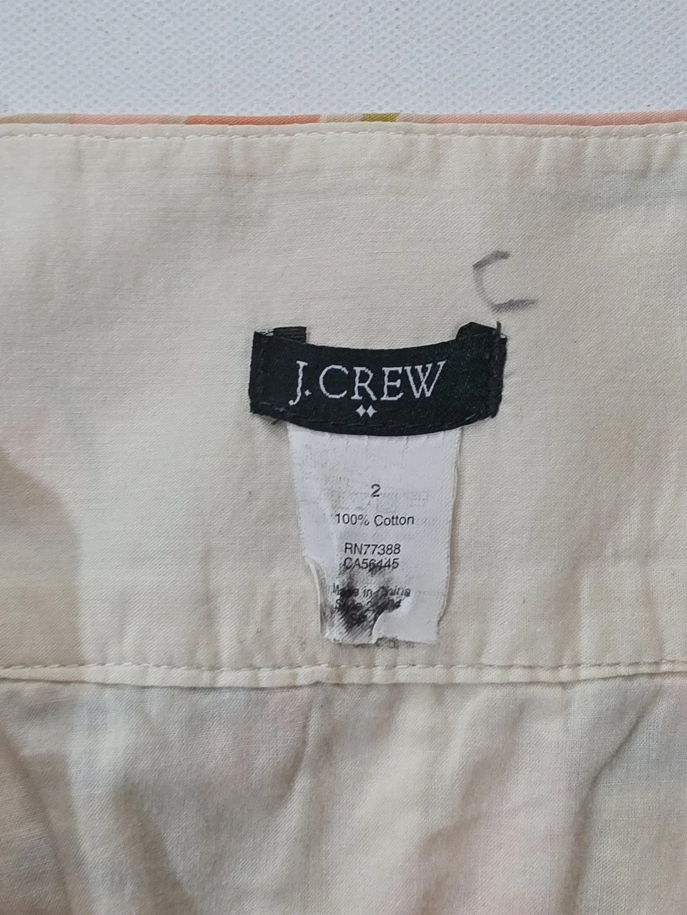 J. Crew Floral Mini Skirt Womens 2‎ Cream Pink Green A-Line High Waist Pleated